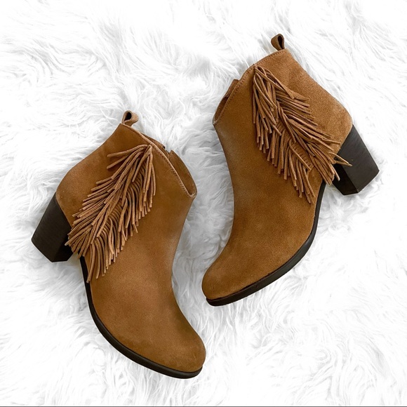 Matisse Cloey Suede Boho Western Fringe Ankle Boots in Camel - 9.5M - Picture 16 of 16